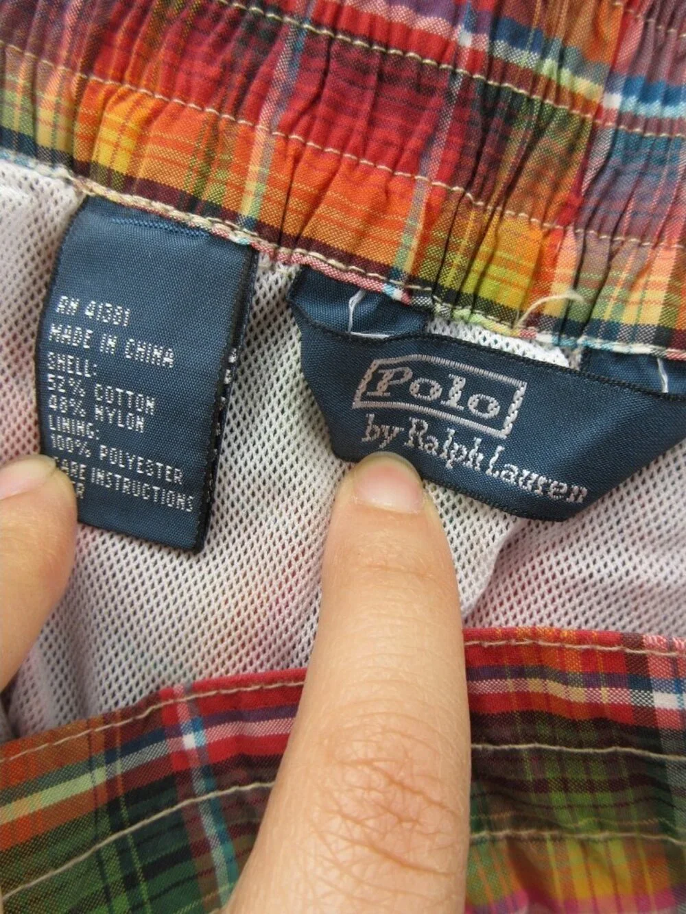 Polo Ralph Lauren Swim Trunks XXL Madras Plaid Board Shorts Colorful